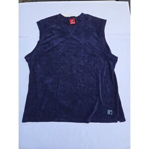 Re:verb Terry Cloth Sleeveless Sweatshirt Tank Top NWT Navy XXL Towel...